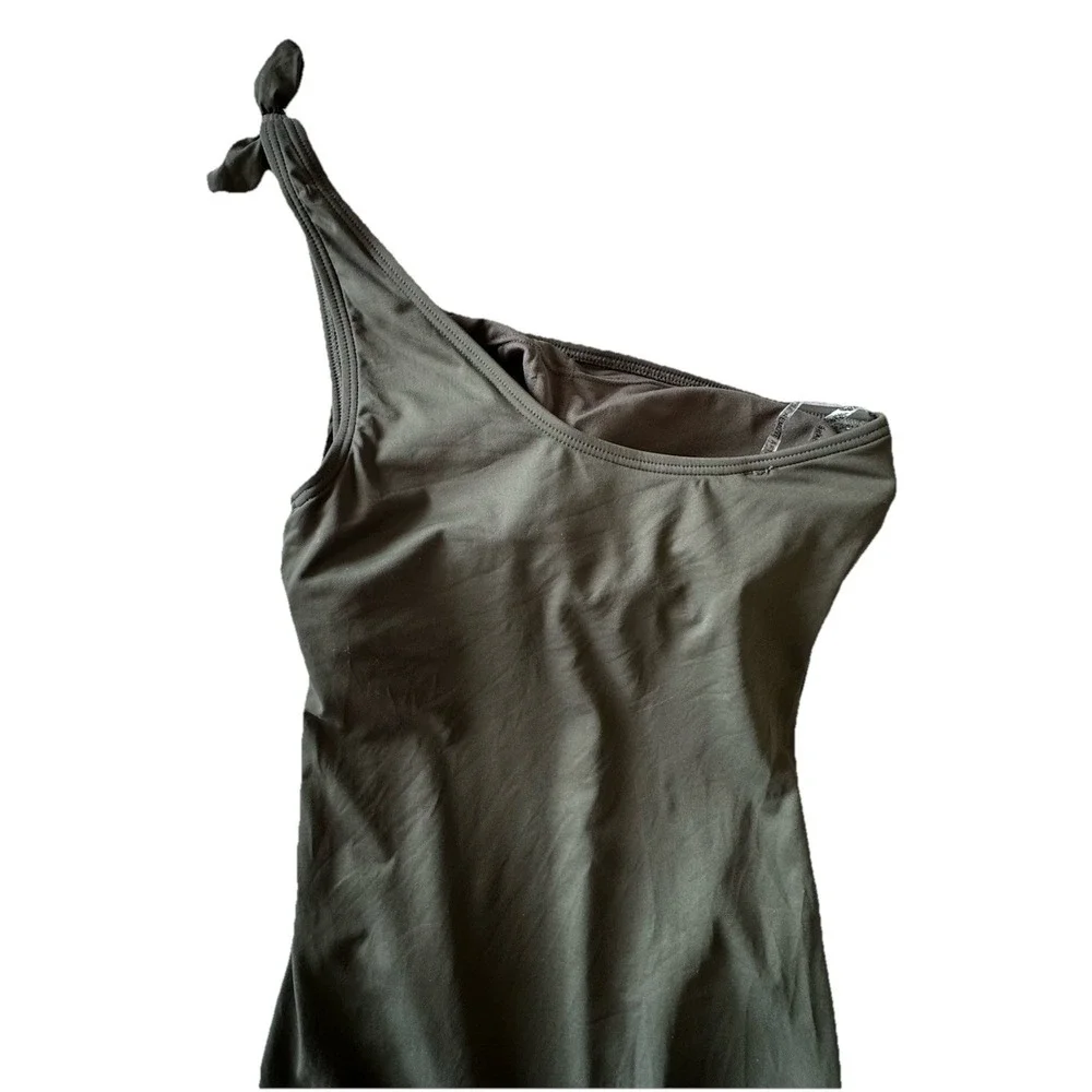 Michael By Michael‎ Kors Size Olive Green One Peice Swimsuit One Tied Shoulder